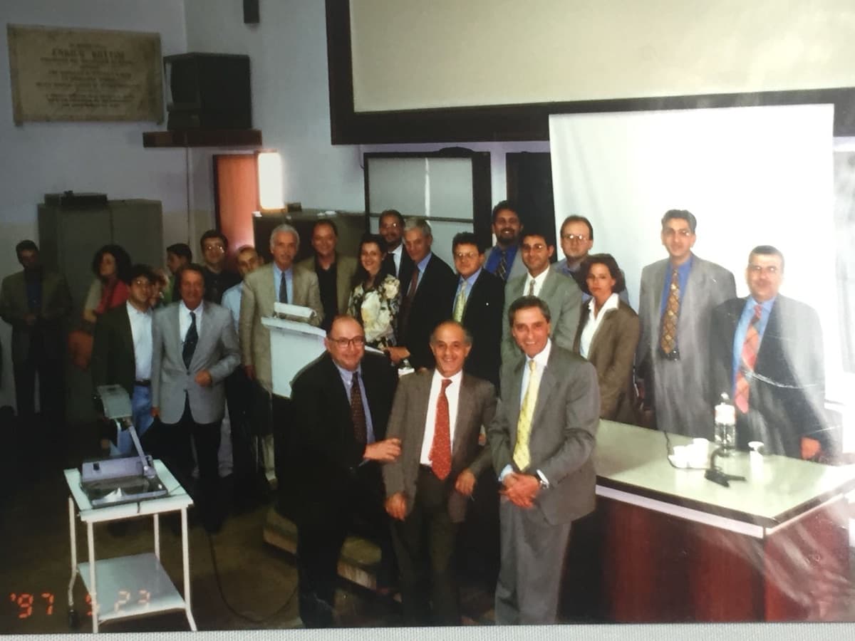 Faculty and organisers together at the first training day, May 1997