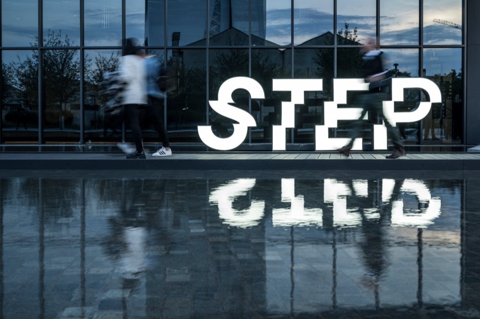 STEP FuturAbility District illuminated entrance sign